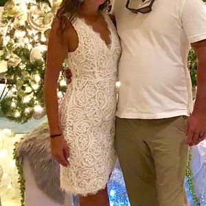 Ivory rope lace dress NWT